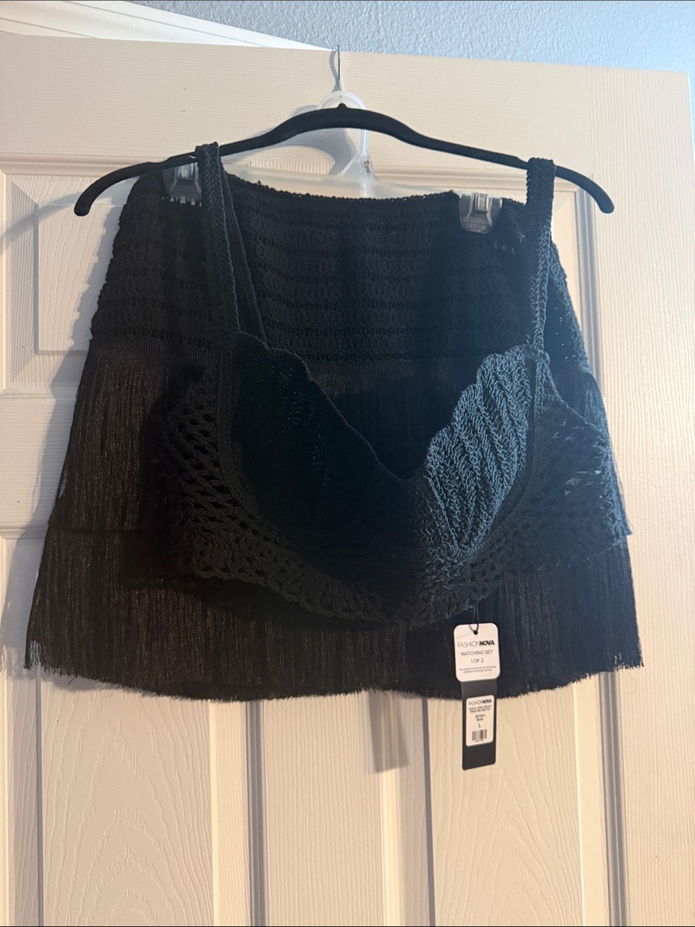 Brand new Coastal Crush Crochet Fringe Mini Skirt Set Size Large